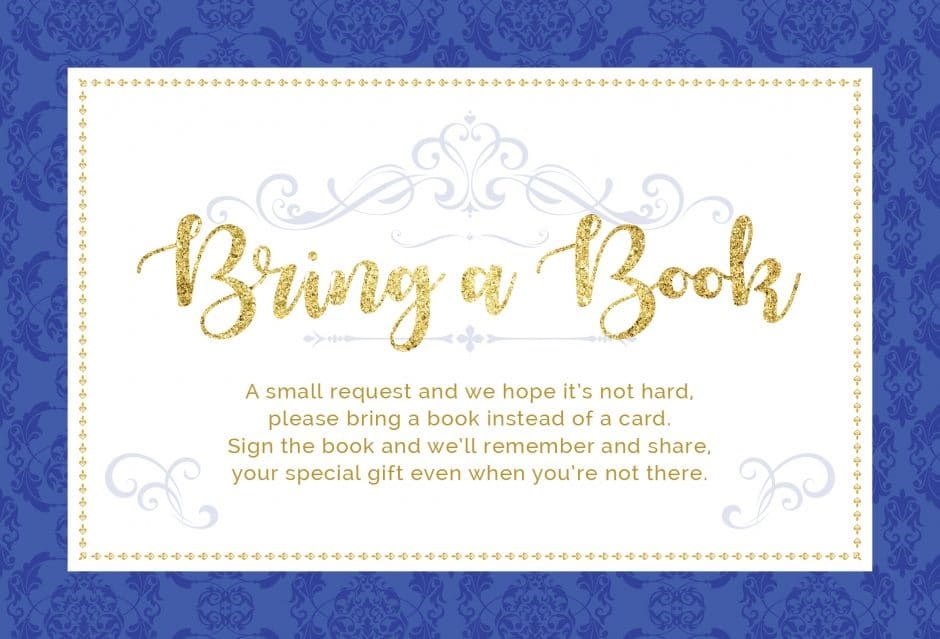 Printable Free Printable Bring A Book Instead Of A Card Printable