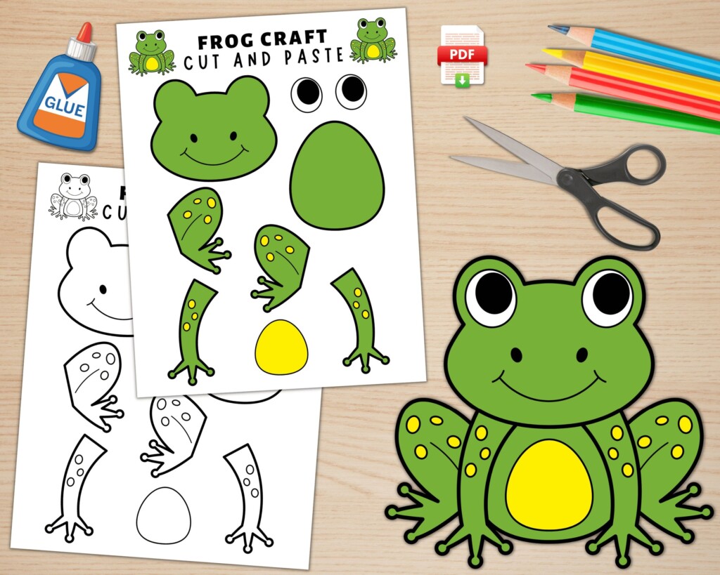 Printable Frog Craft For Kids Spring Craft Activity Pond Life 