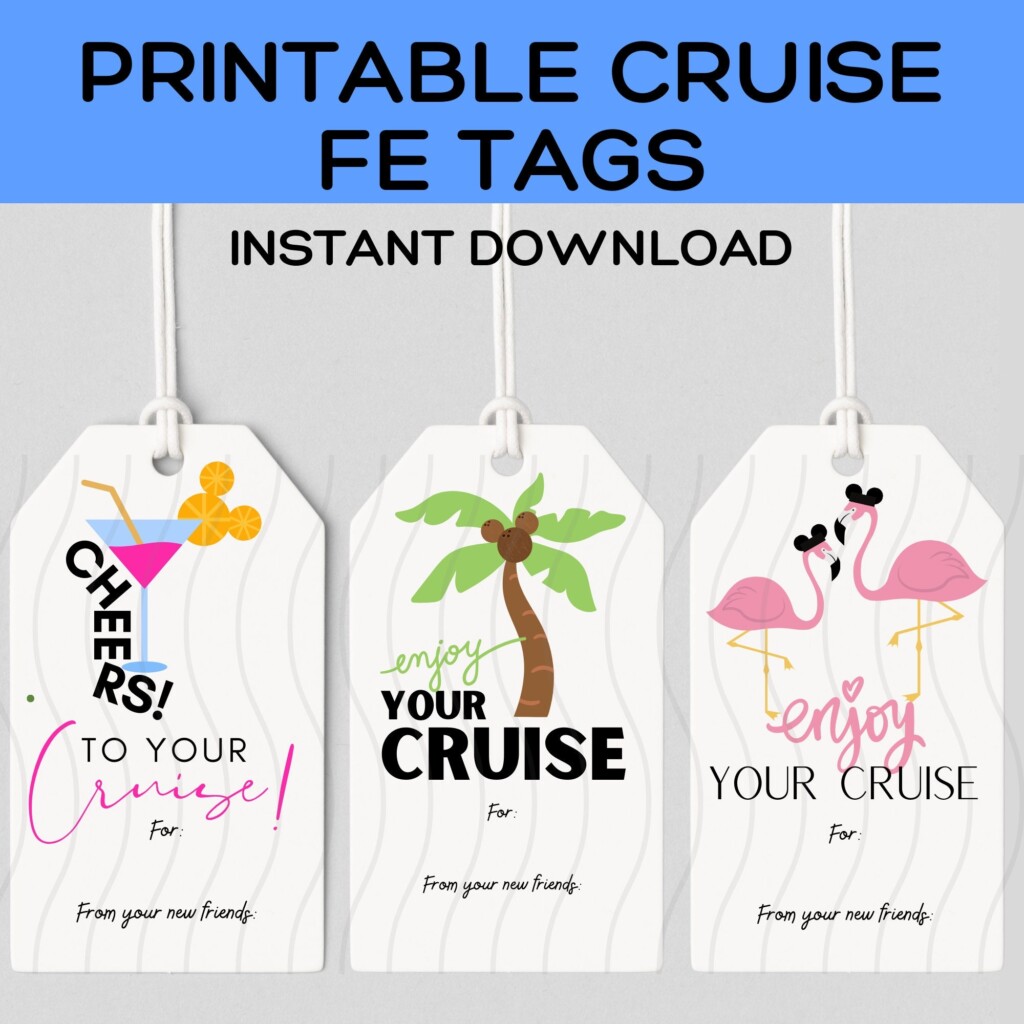Printable Gift Tags DCL Cruise Fish Extender Tags Pixie Dust Tags 