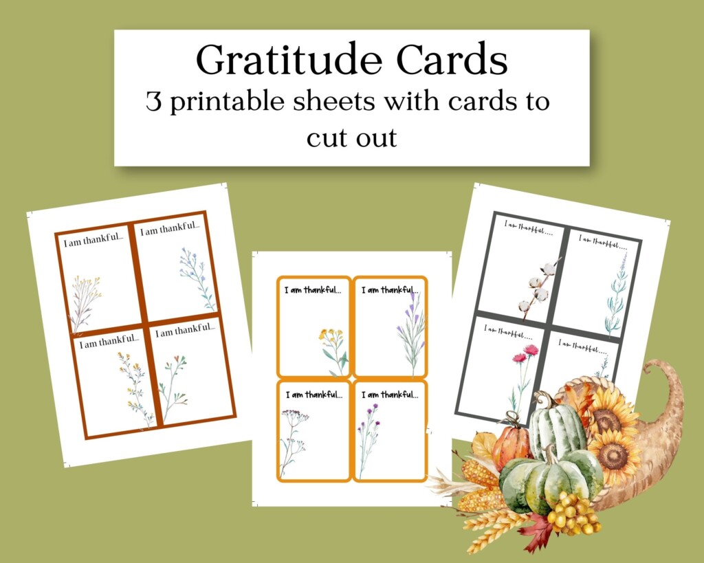 Printable Gratitude Cards Etsy
