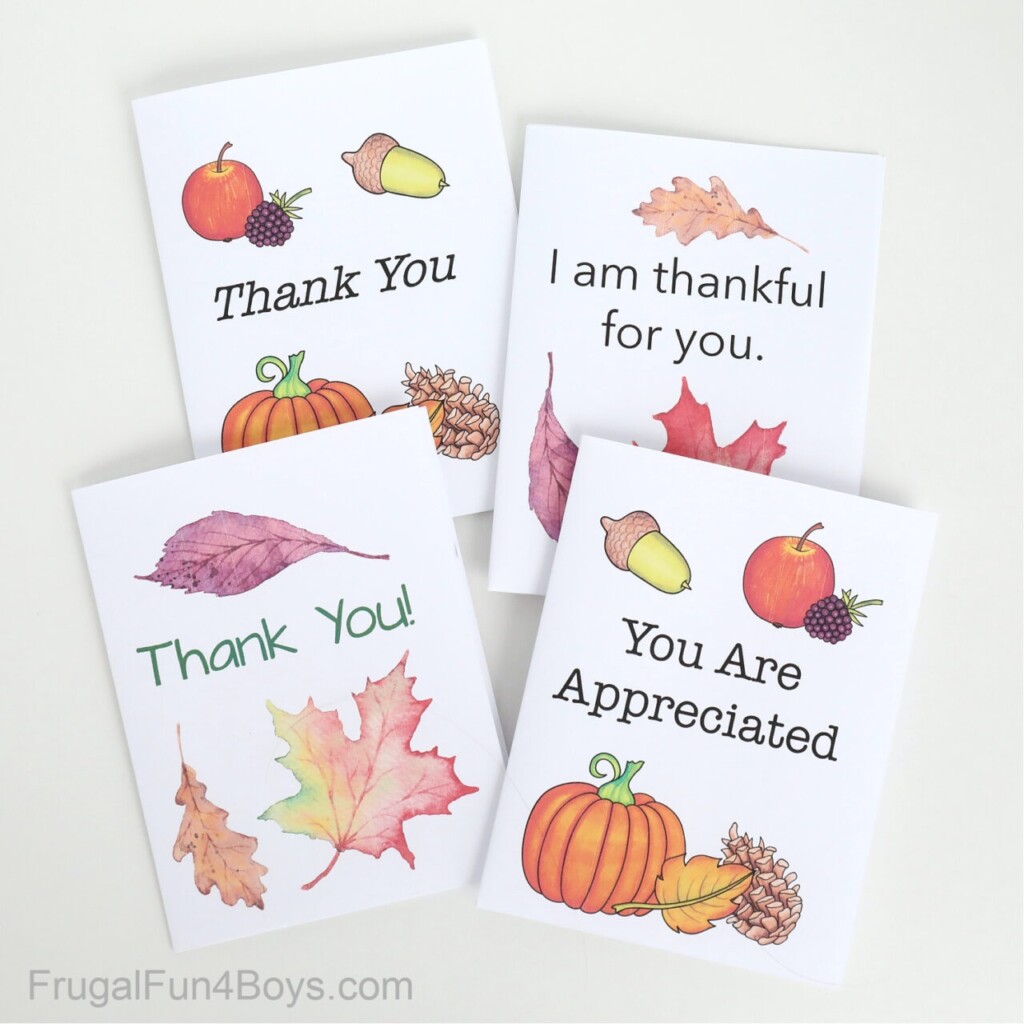 Printable Gratitude Cards Kids Thanksgiving Activity Frugal Fun For 
