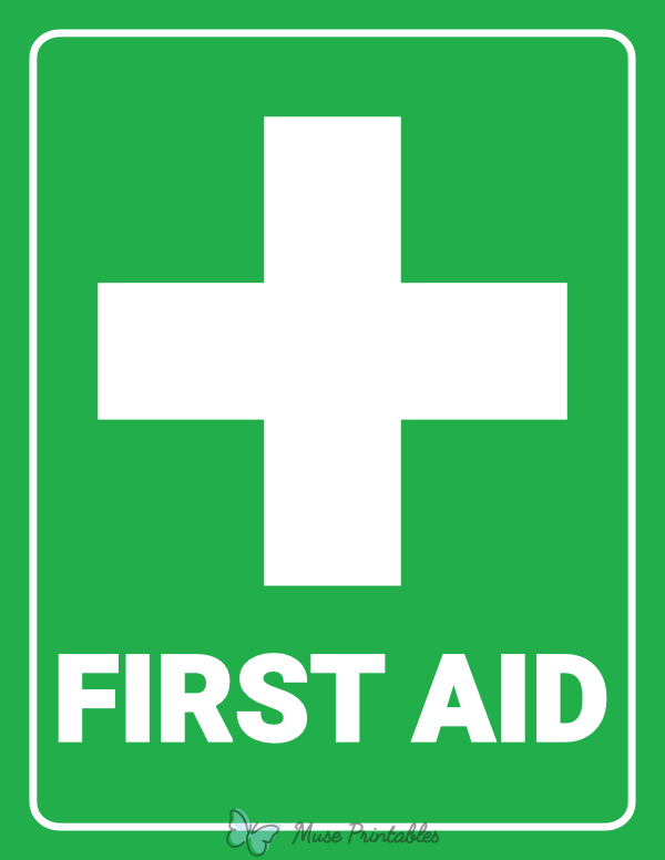 Printable Green First Aid Sign