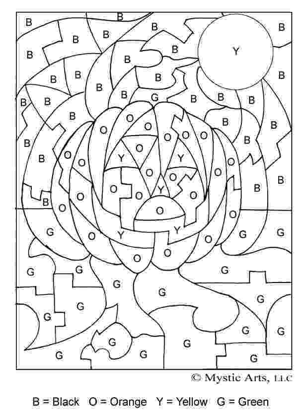 Printable Halloween Pumpkin Color By Number