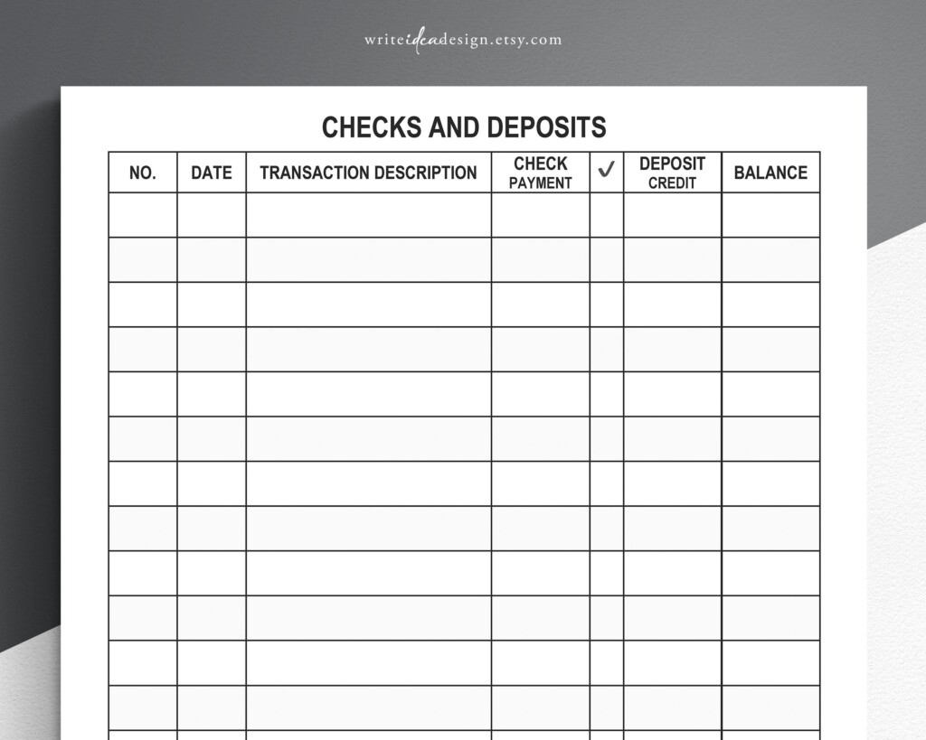 Printable Large Print Checkbook Register Large Print Check 