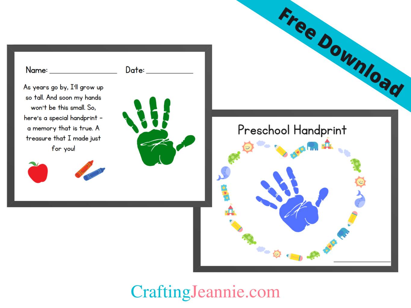 Printable My First Day Handprint Template Printable Templates Online
