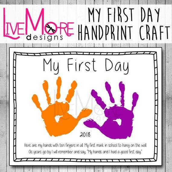 Printable My First Day Handprint Template Printable Word Searches