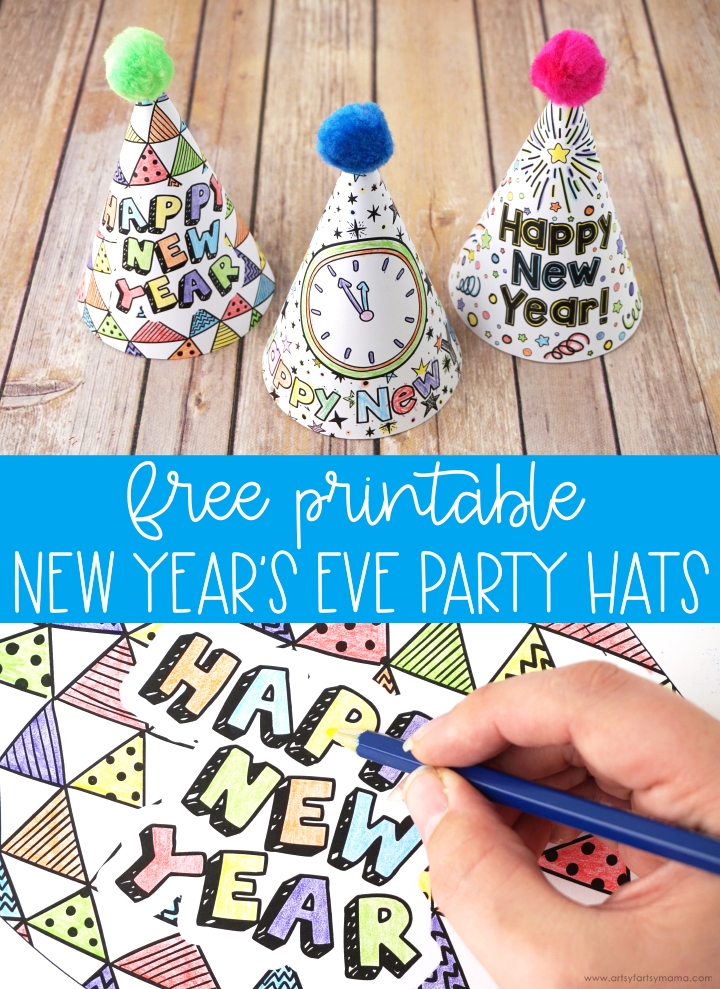 Printable New Years Hats