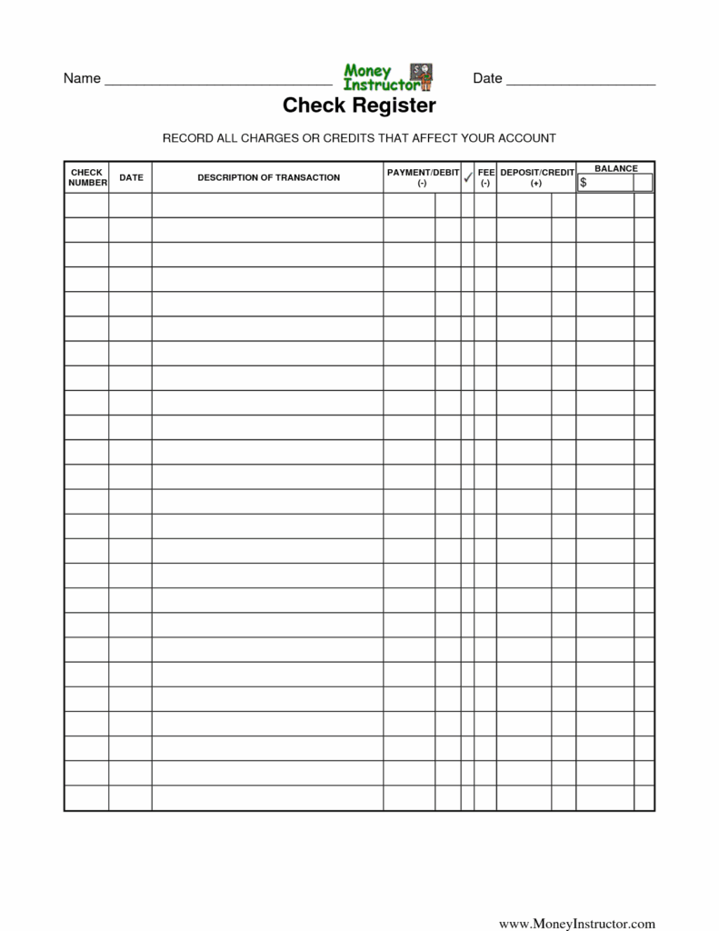 Printable Paper Net Check Register Get What You Need For Free