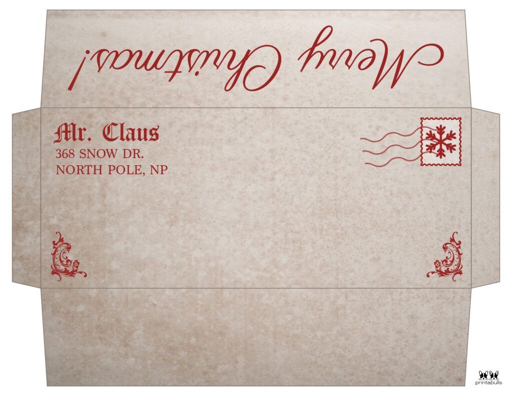 Printable Santa Envelope Kathleen Fritz