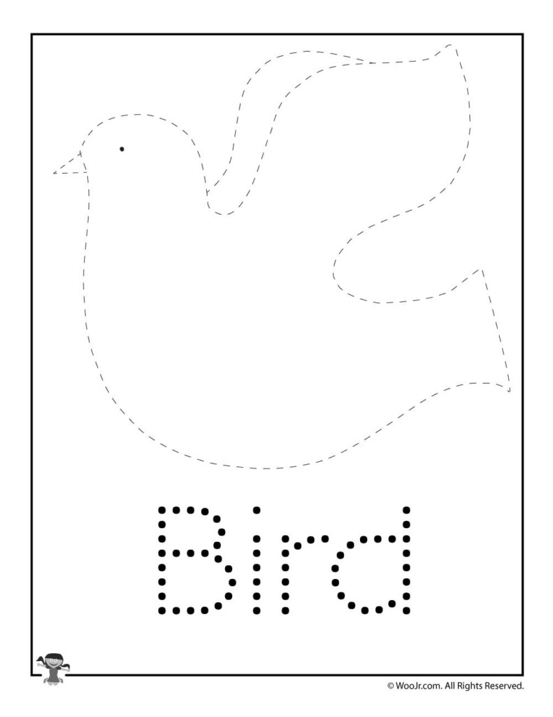 Spring Bird Easy Tracing Worksheet Woo Jr Kids Activities