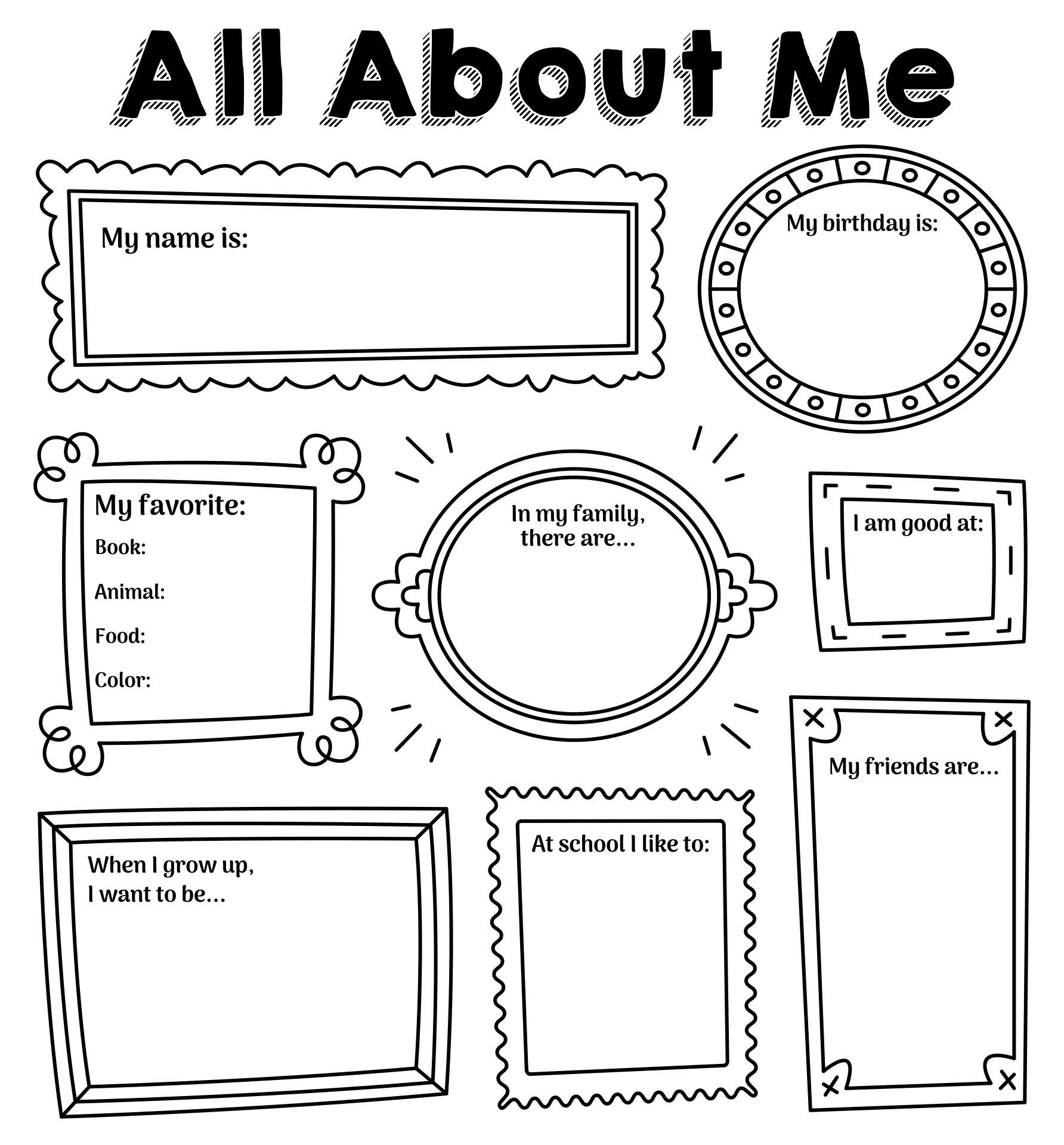 Student All About Me 10 Free PDF Printables Printablee All About