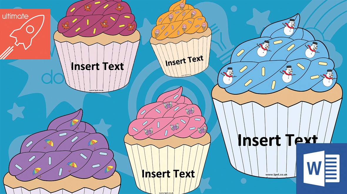 Teacher 39 s Pet Editable Large Months Of The Year Birthday Cupcakes