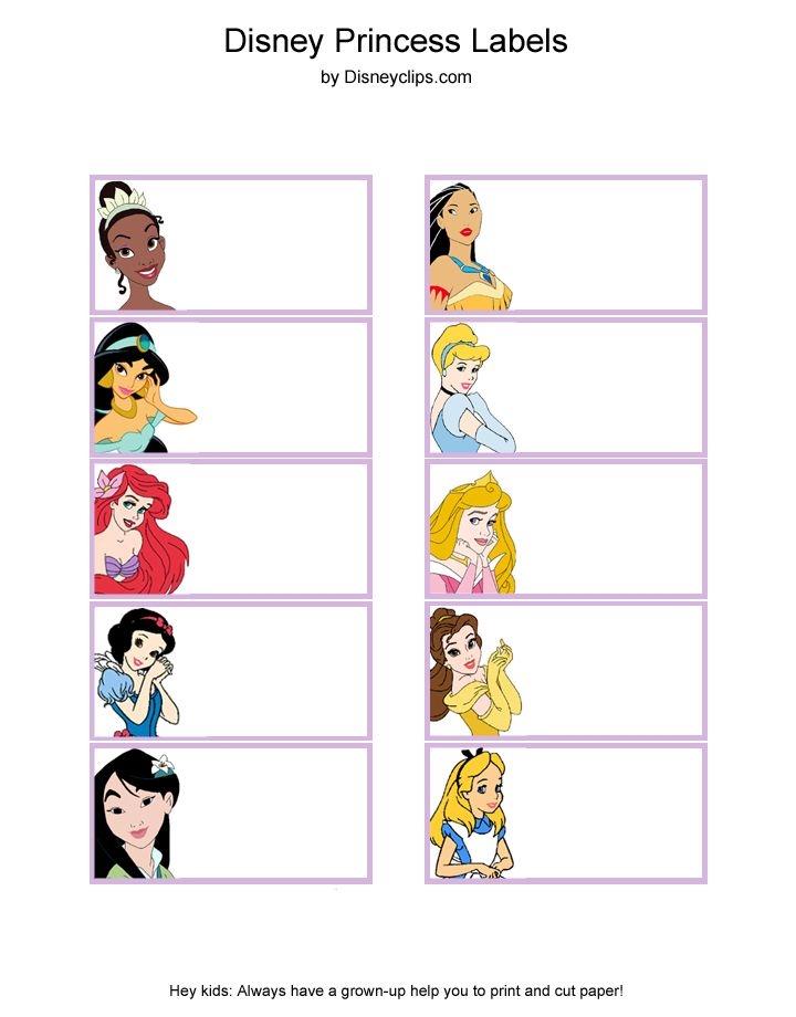 Template Disney Princess Name Tags Free Printable