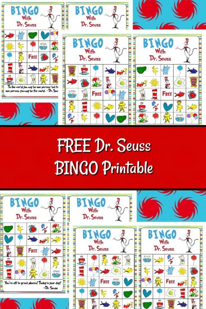 The Free Dr Seuss Printable Game Is Shown In Red And Blue With Images Of