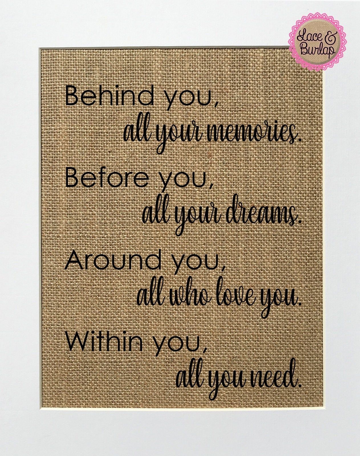 UNFRAMED Behind You All Your Memories Before You All Your Etsy