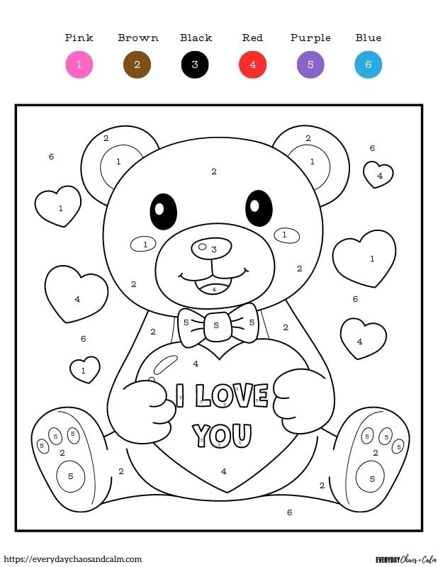 Valentines Color By Number Free Printables Prntbl 
