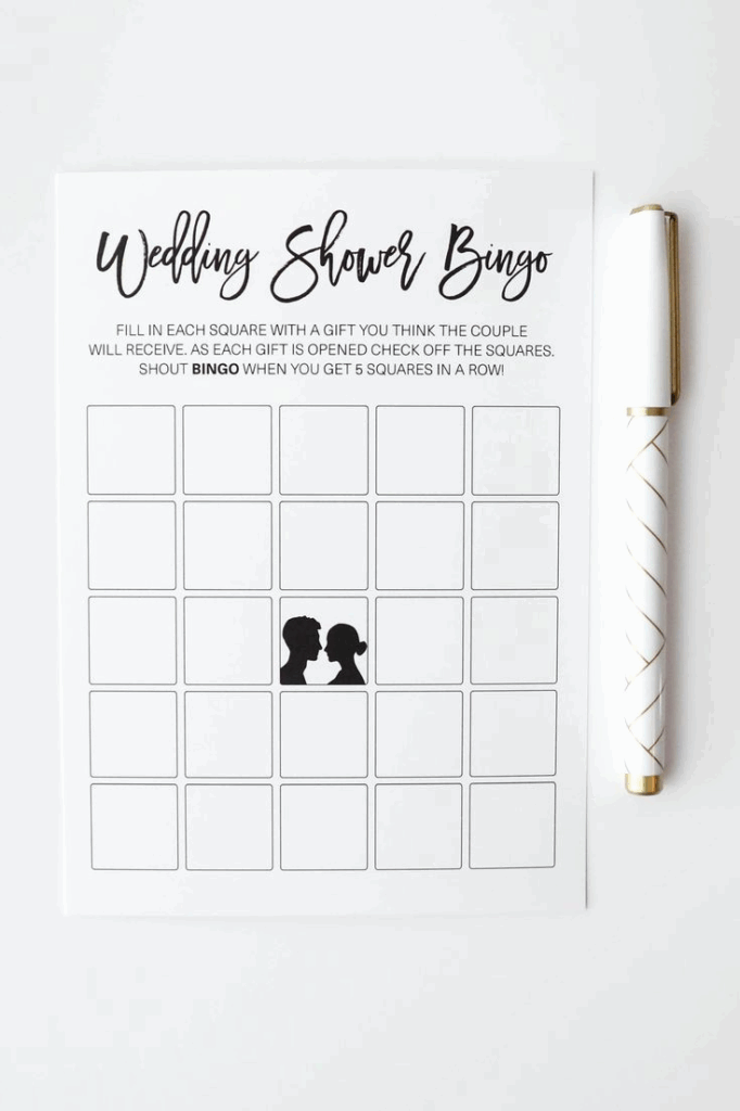 Wedding Shower Bingo Bridal Bingo Printable Bridal With Regard To Blank 