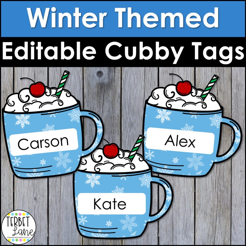 Winter Cubby Tags For Classroom Organization