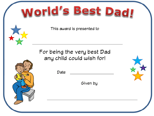 World 39 S Best Dad Certificate Template Download Printable Pdf Inside 