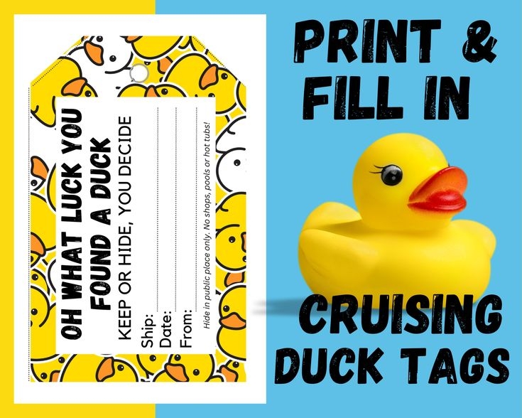 Yellow Rubber Duck Tags Cruising Ducks Rubber Duck Tag Cruising Duck
